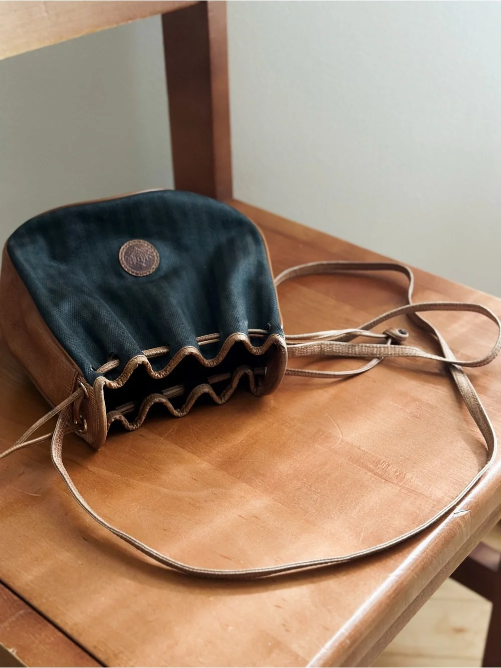 vintage 1980s Fendi Pequin bucket pouchette bag